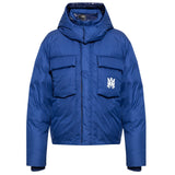 Amiri Bold Logo Blue Hooded Down Jacket M
