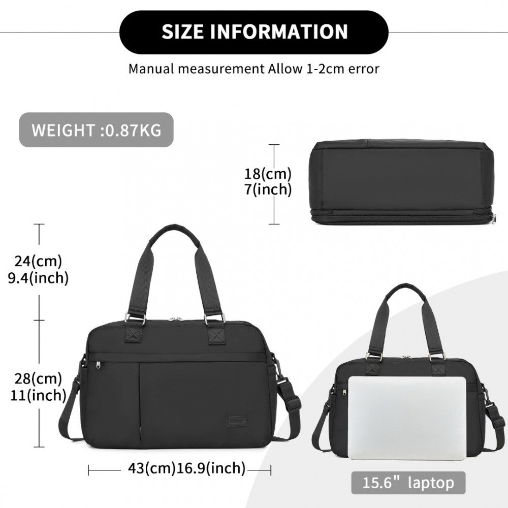 Kono Multi-Functional Travel Tote & Duffle Bag – Spacious with Expandable Compartment & Wet/Dry Pocket - TVK2430