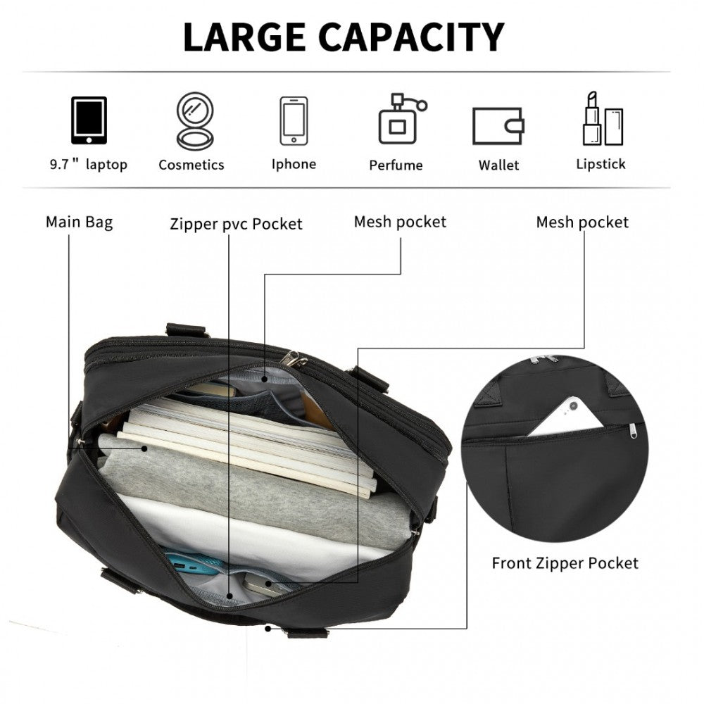Kono Multi-Functional Travel Tote & Duffle Bag – Spacious with Expandable Compartment & Wet/Dry Pocket - TVK2430