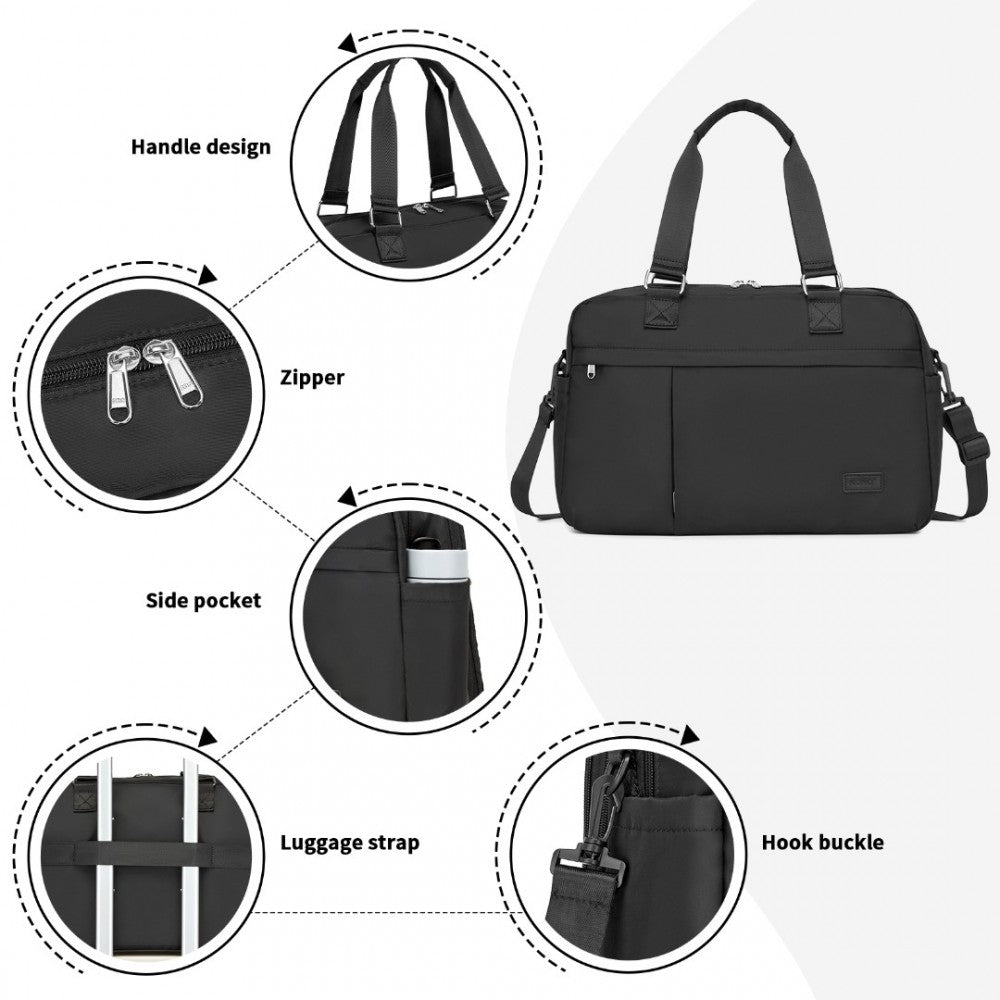 Kono Multi-Functional Travel Tote & Duffle Bag – Spacious with Expandable Compartment & Wet/Dry Pocket - TVK2430