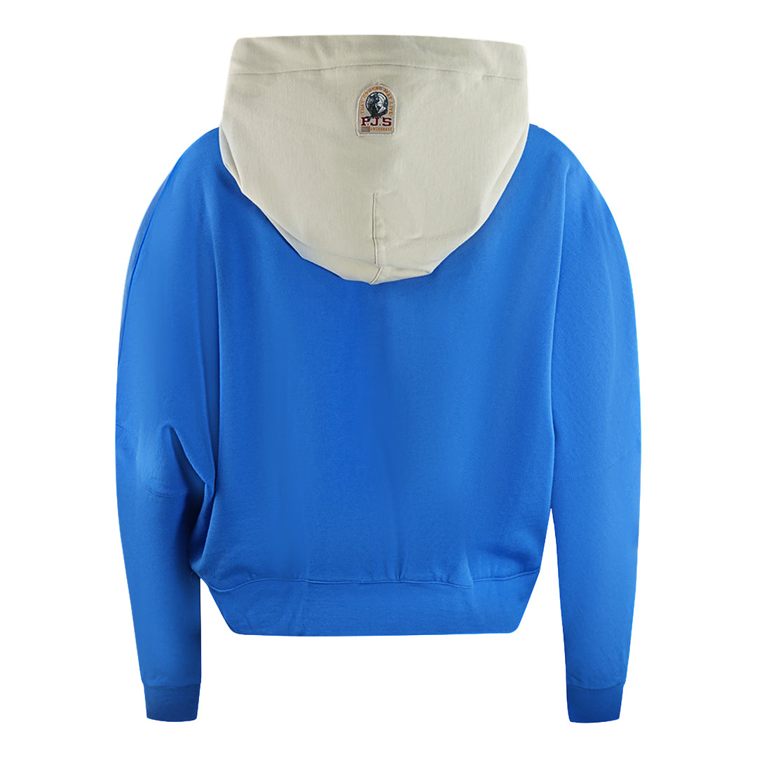 Parajumpers Colour Block Design Bold Logo Beige Cropped Hoodie ANEMONE 211693