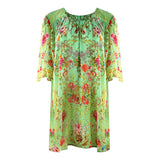Inoa Chartreuse 12007 Green Silk Gathered Dress Chartreuse 12007 Gathered Dress