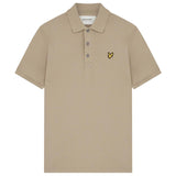 Lyle Scott Branded Chest Logo Khaki Smoke Polo Shirt