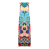Inoa Monrovian 12001 Multicoloured Silk Flowing Maxi Dress Monrovian 12001 Flow Maxi Dress
