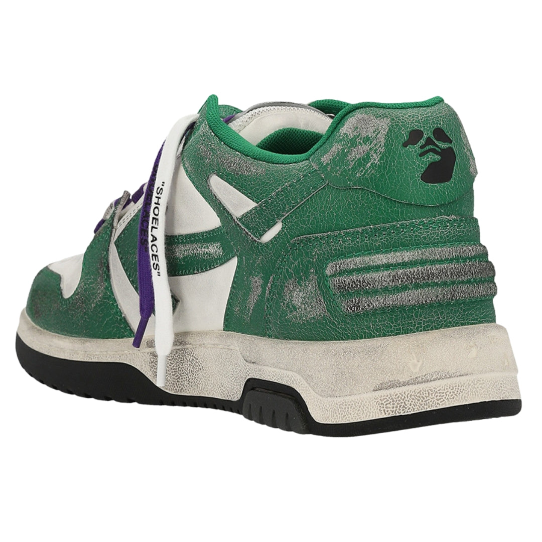 Off White Out Of Office Green Vintage Leather Sneakers