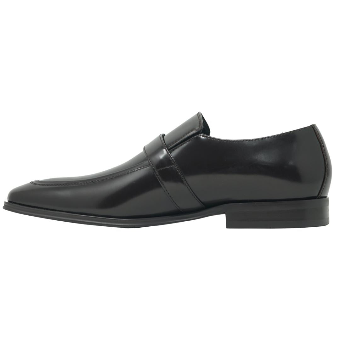 Versace Collection Buckle Logo Leather Brown Shoes - Nova Clothing