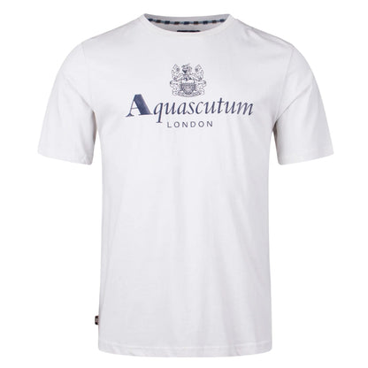 Aquascutum ACTIVE BIG LOGO T-SHIRT FW23 TS001 24 White T-Shirt Mens S