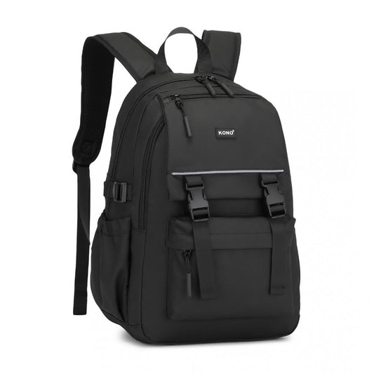 Kono Urban Water-Resistant Backpack – PVC Coated, Reflective Straps & Multi-Compartment Design - EQ2416