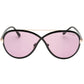Tom Ford Rickie Violet Lens Shiny Black Sunglasses FT1007 01Y