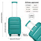 Kono 20" Hard Shell Carry-On – Bright & Durable PP Cabin Suitcase - K2092L