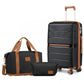 British Traveller 20" Polypropylene Cabin Suitcase Set – Includes Travel Tote & Cosmetic Pouch - K2392L+S2366