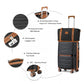 British Traveller 20" Polypropylene Cabin Suitcase Set – Includes Travel Tote & Cosmetic Pouch - K2392L+S2366