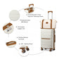 British Traveller 5-Piece Hard Shell Luggage Set – Polypropylene Suitcases with Tote & Cosmetic Pouch - K2392+S2366