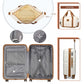 British Traveller 5-Piece Hard Shell Luggage Set – Polypropylene Suitcases with Tote & Cosmetic Pouch - K2392+S2366