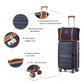 British Traveller 20" Polypropylene Cabin Suitcase Set – Includes Travel Tote & Cosmetic Pouch - K2392L+S2366
