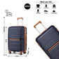 British Traveller 20" Polypropylene Cabin Suitcase Set – Includes Travel Tote & Cosmetic Pouch - K2392L+S2366