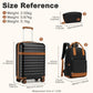 Kono 20" Hard Shell Cabin Suitcase Set – Includes Multi-Compartment Backpack & Pouch - KSK2484+EQ2401