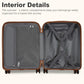 Kono 20" Hard Shell Cabin Suitcase Set – Includes Multi-Compartment Backpack & Pouch - KSK2484+EQ2401
