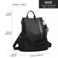 Miss Lulu Anti-Theft Backpack – 2-Way Design with Pom Pom Charm - LG6917