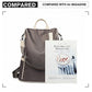 Miss Lulu Anti-Theft Backpack – 2-Way Design with Pom Pom Charm - LG6917