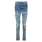 Amiri Silk Pj Thrasher Jean Clay Indigo Blue Jeans