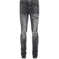 Amiri Mx1 Leather Storm Grey Jeans Pf23Mds045 516
