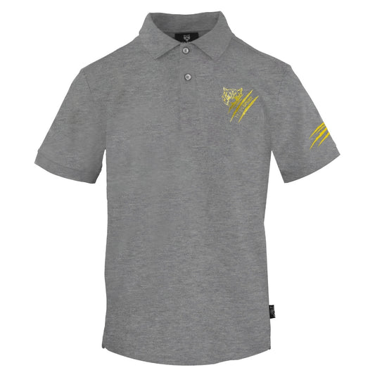 Plein Sport Small Tiger Scratch Logo Grey Polo Shirt S