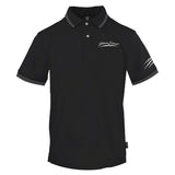 Plein Sport Signature Logo Twin Tipped Black Polo Shirt S
