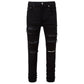 Amiri Leather Thrasher Black OD Jeans W30 / 32L