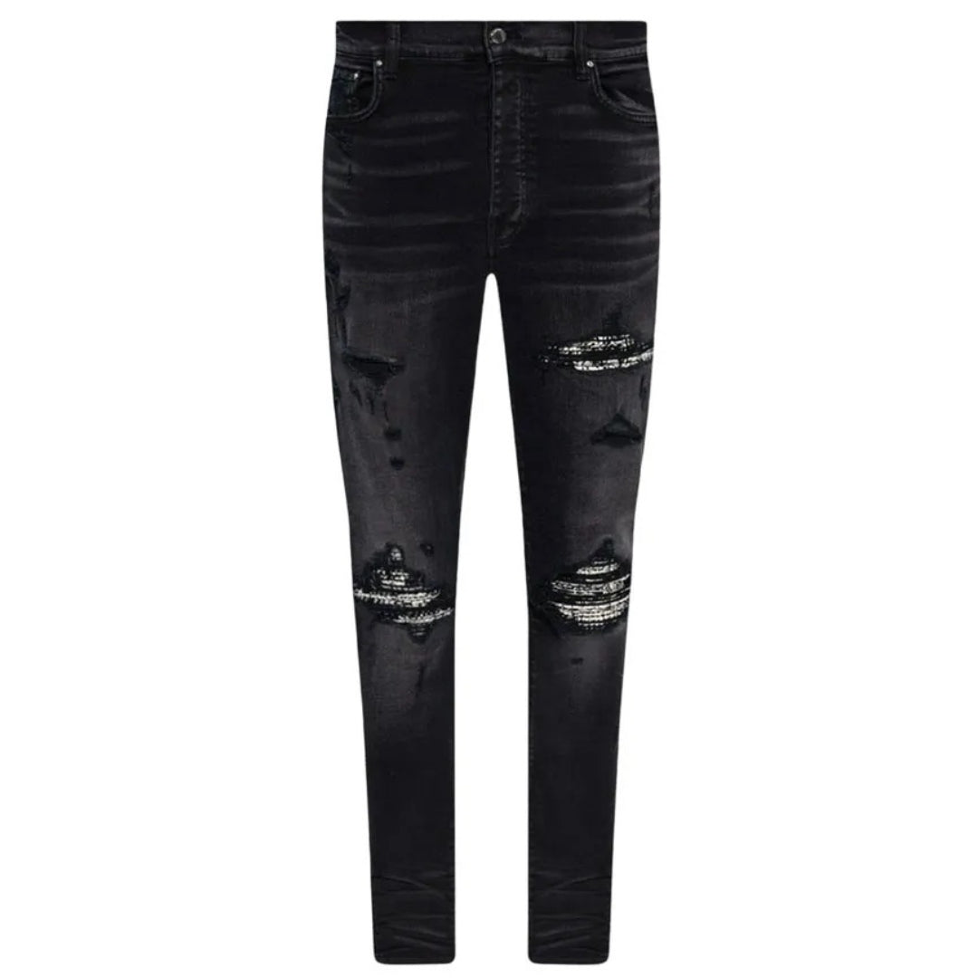 Amiri Boucle Mx1 Aged Black Jeans