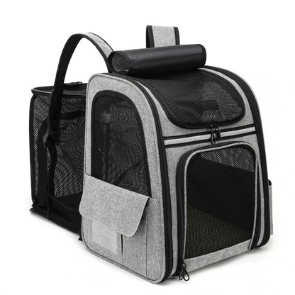 Dogat Expandable Foldable Pet Backpack Carrier – Ventilated & Secure Travel Bag - PTD2441