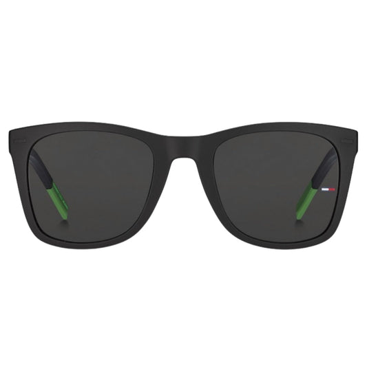 Tommy Hilfiger Black Lens Matte Black Green Sunglasses One Size