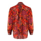 Inoa Congo Rainforest 1202115 Red Long Sleeve Blouse Silk Shirt