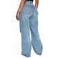 Fashion Nova Tough Love Baggy Ripped Jeans Medium Wash Jeans