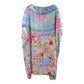 Inoa Martinique 12004 Blue Floral Short Kaftan Cover Up Martinique 12004 Short Kaftan