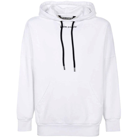 Palm Angels Classic Logo White Oversized Hoodie Pmbb036C99Fle0010110
