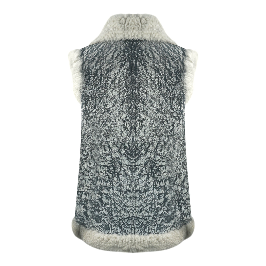 Parajumpers Sax Shearling Nine Iron Grey Leather Gilet Sax Shearling 765